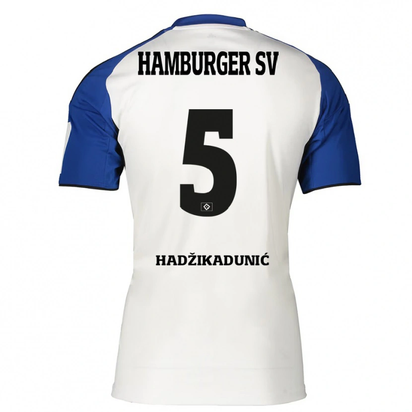 Danxen Børn Dennis Hadzikadunic #5 Hvid Blå Hjemmebane Spillertrøjer 2025/26 Trøje T-Shirt