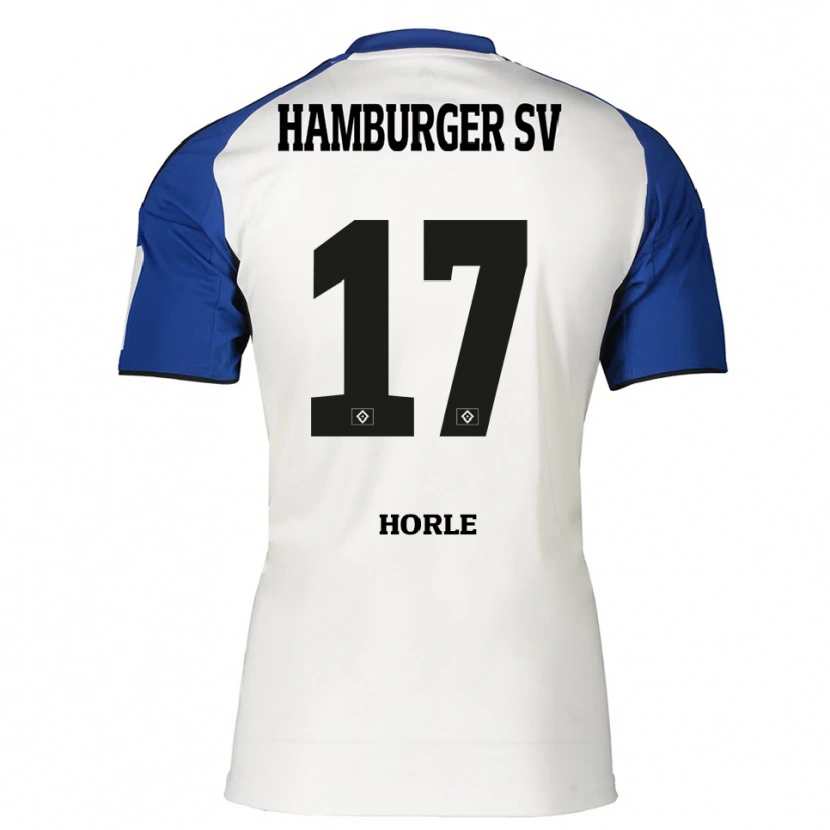 Danxen Børn Tim Niclas Hörle #17 Hvid Blå Hjemmebane Spillertrøjer 2025/26 Trøje T-Shirt