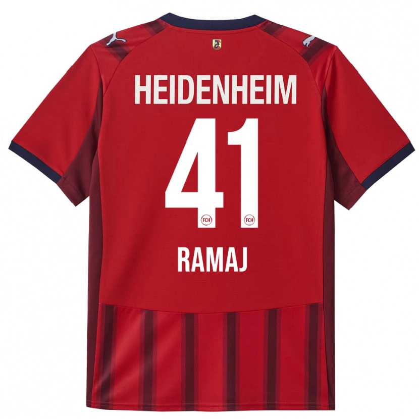 Danxen Børn Diant Ramaj #41 Rød Navy Hjemmebane Spillertrøjer 2025/26 Trøje T-Shirt