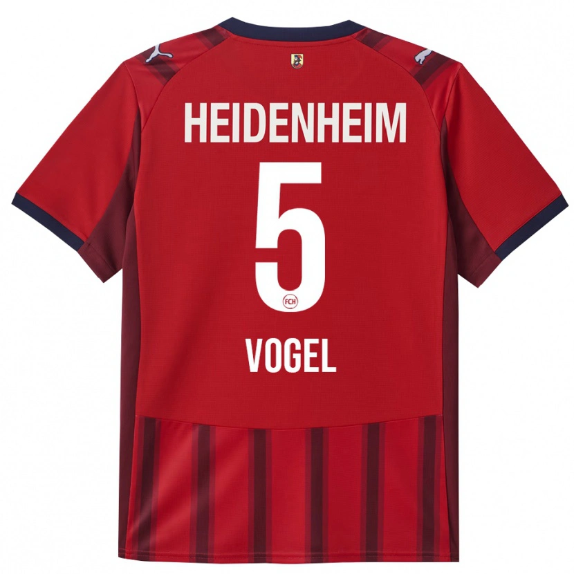 Danxen Børn Maximilian Vogel #5 Rød Navy Hjemmebane Spillertrøjer 2025/26 Trøje T-Shirt