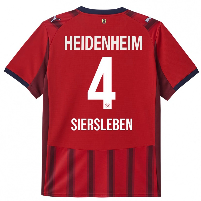 Danxen Børn Tim Siersleben #4 Rød Navy Hjemmebane Spillertrøjer 2025/26 Trøje T-Shirt