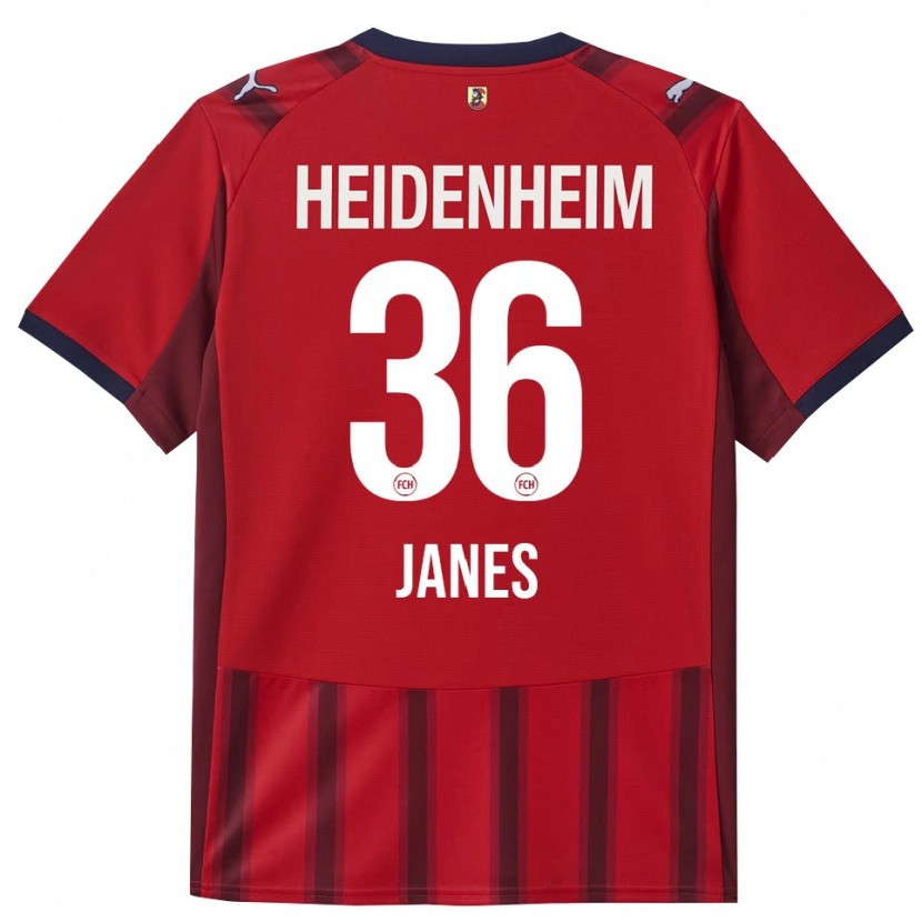 Danxen Børn Luka Janes #36 Rød Navy Hjemmebane Spillertrøjer 2025/26 Trøje T-Shirt