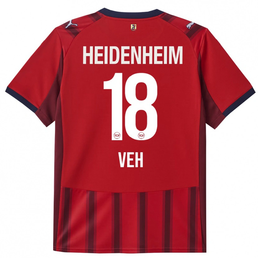 Danxen Børn Lucas Veh #18 Rød Navy Hjemmebane Spillertrøjer 2025/26 Trøje T-Shirt