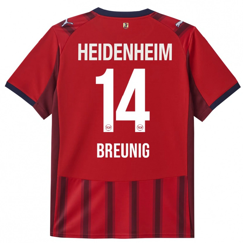 Danxen Børn Maximilian Breunig #14 Rød Navy Hjemmebane Spillertrøjer 2025/26 Trøje T-Shirt