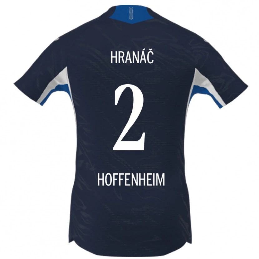 Danxen Børn Robin Hranac #2 Navy Hvid Hjemmebane Spillertrøjer 2025/26 Trøje T-Shirt