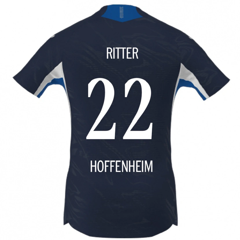 Danxen Børn Sara Ritter #22 Navy Hvid Hjemmebane Spillertrøjer 2025/26 Trøje T-Shirt