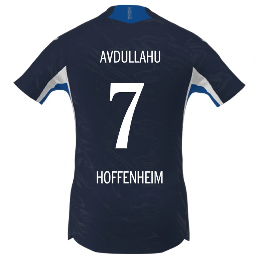 Danxen Børn Leon Avdullahu #7 Navy Hvid Hjemmebane Spillertrøjer 2025/26 Trøje T-Shirt