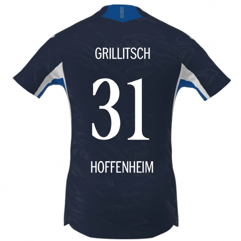Danxen Børn Florian Grillitsch #31 Navy Hvid Hjemmebane Spillertrøjer 2025/26 Trøje T-Shirt