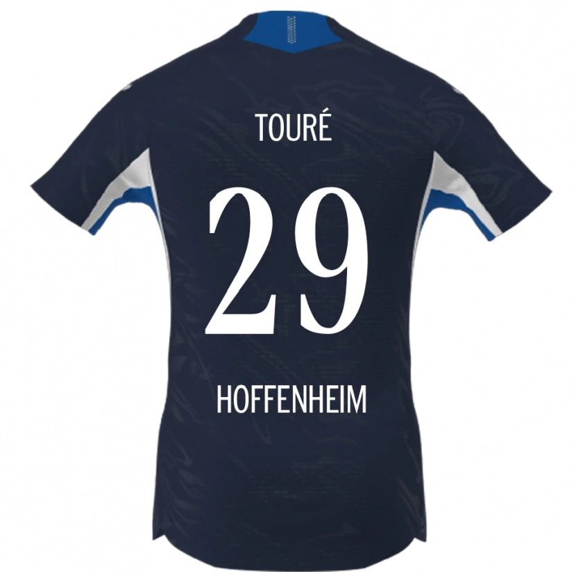 Danxen Børn Bazoumana Touré #29 Navy Hvid Hjemmebane Spillertrøjer 2025/26 Trøje T-Shirt