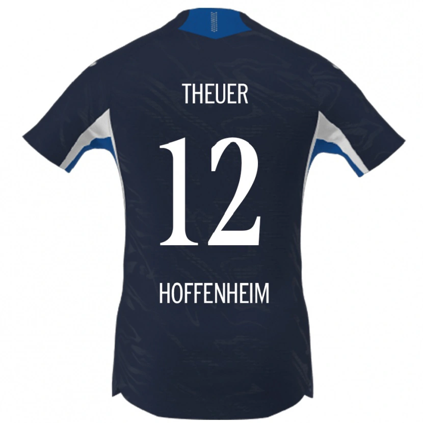Danxen Børn Maximilian Theuer #12 Navy Hvid Hjemmebane Spillertrøjer 2025/26 Trøje T-Shirt