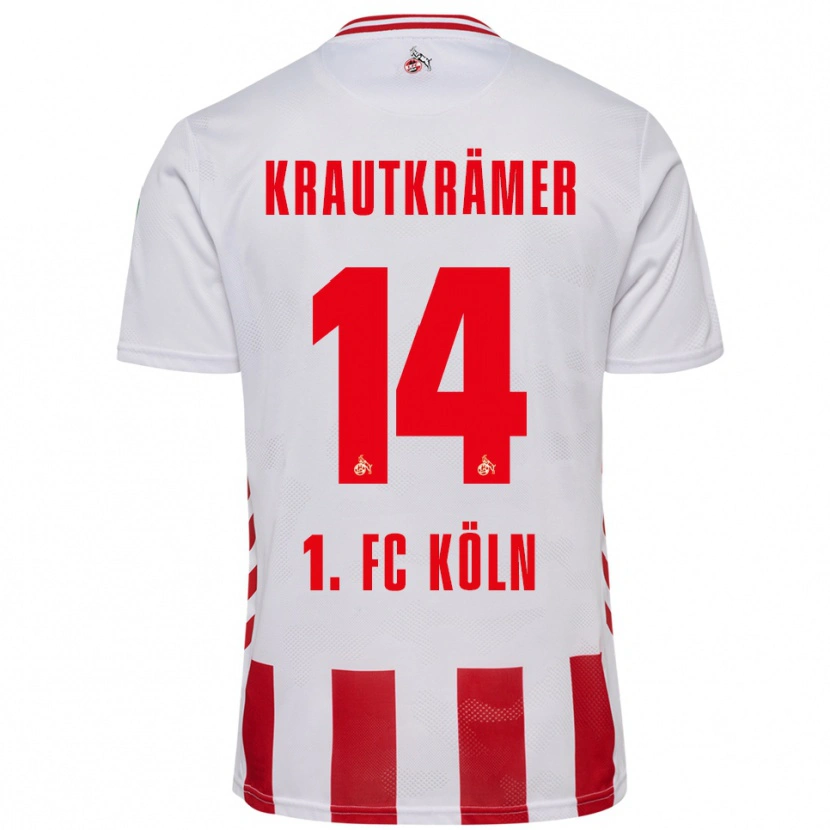 Danxen Børn Jakob Krautkrämer #14 Hvid Rød Hjemmebane Spillertrøjer 2025/26 Trøje T-Shirt
