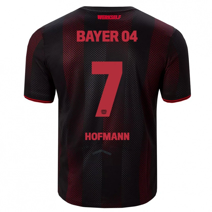 Danxen Børn Jonas Hofmann #7 Sort Rød Hjemmebane Spillertrøjer 2025/26 Trøje T-Shirt