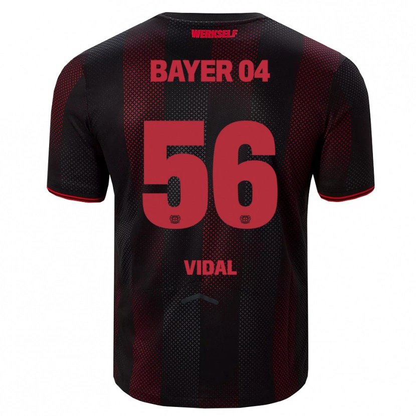 Danxen Børn Juliette Vidal #56 Sort Rød Hjemmebane Spillertrøjer 2025/26 Trøje T-Shirt