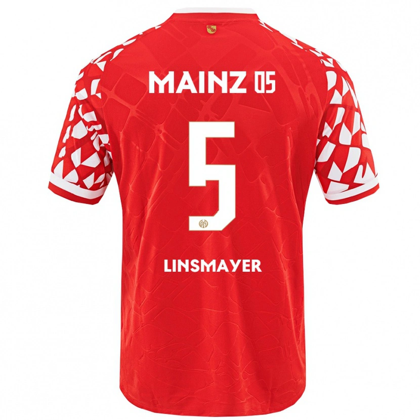 Danxen Børn Denis Linsmayer #5 Rød Hvid Hjemmebane Spillertrøjer 2025/26 Trøje T-Shirt