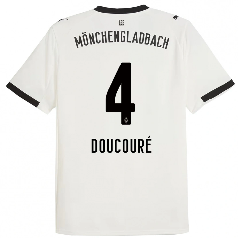 Danxen Børn Mamadou Doucoure #4 Hvid Sort Hjemmebane Spillertrøjer 2025/26 Trøje T-Shirt