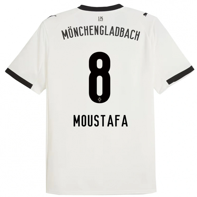 Danxen Børn Moustafa Ashraf Moustafa #8 Hvid Sort Hjemmebane Spillertrøjer 2025/26 Trøje T-Shirt