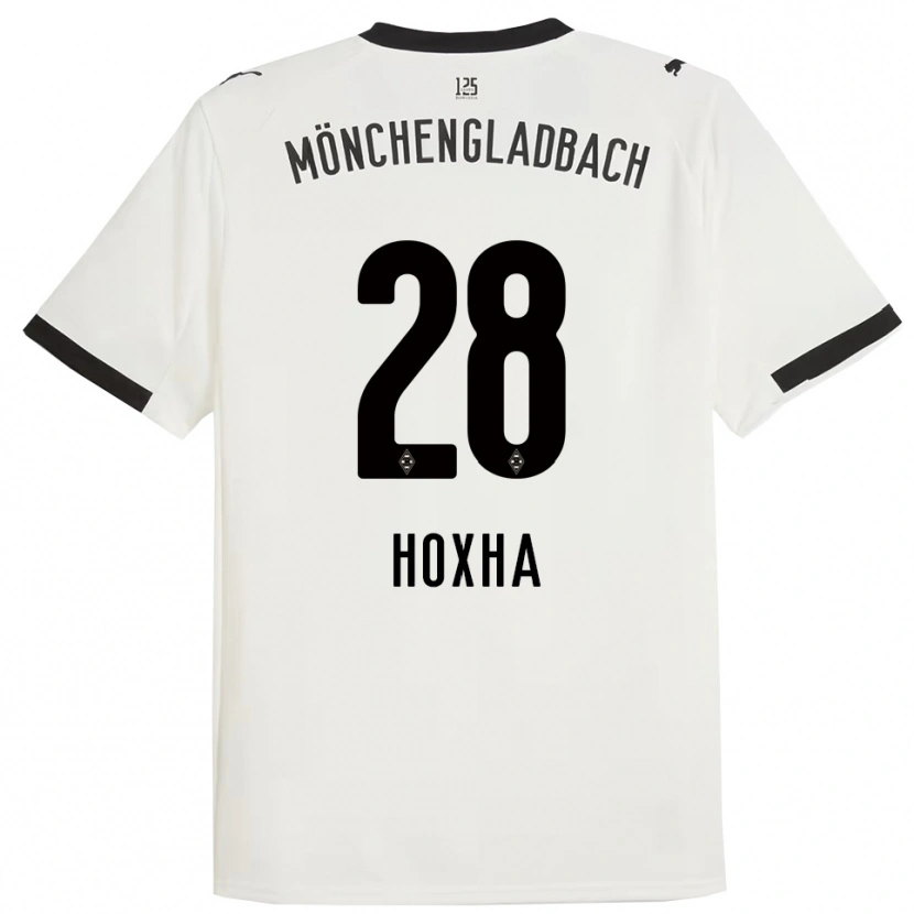 Danxen Børn Flavjo Hoxha #28 Hvid Sort Hjemmebane Spillertrøjer 2025/26 Trøje T-Shirt