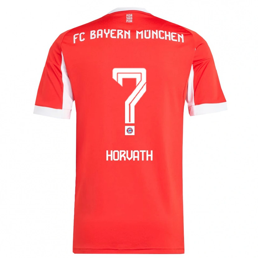 Danxen Børn Jakob Horvath #0 Rød Hvid Hjemmebane Spillertrøjer 2025/26 Trøje T-Shirt