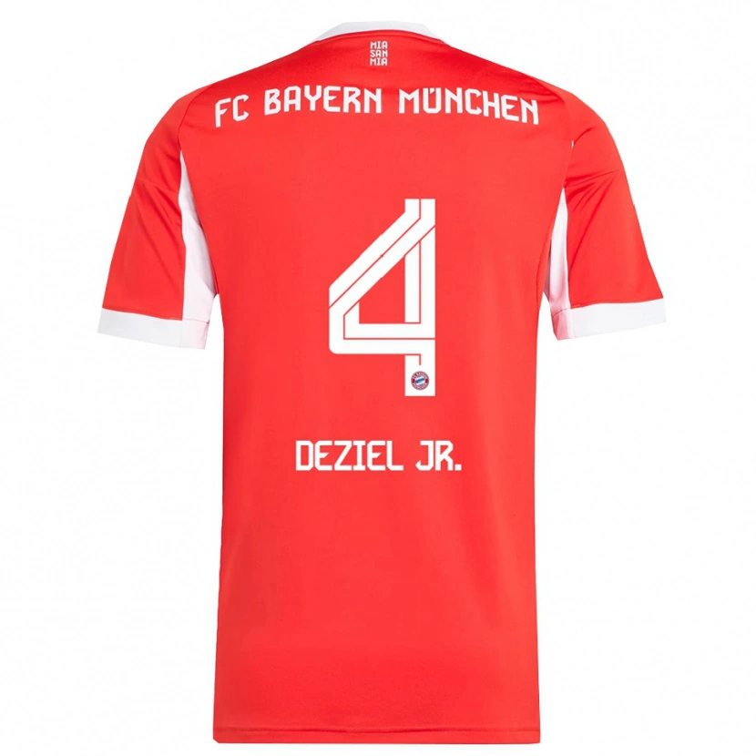 Danxen Børn Robert Deziel Jr. #4 Rød Hvid Hjemmebane Spillertrøjer 2025/26 Trøje T-Shirt