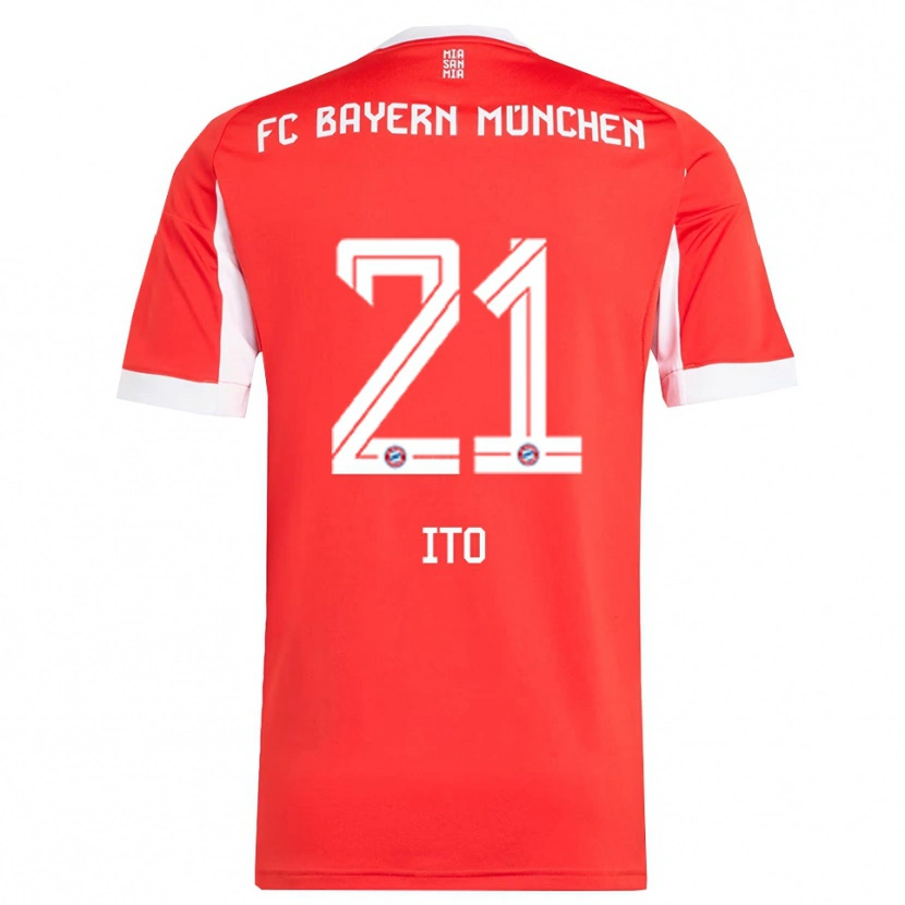 Danxen Børn Hiroki Ito #21 Rød Hvid Hjemmebane Spillertrøjer 2025/26 Trøje T-Shirt