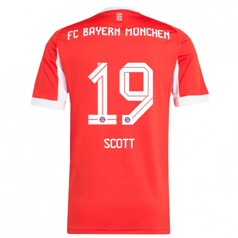 Danxen Børn Michael Scott #19 Rød Hvid Hjemmebane Spillertrøjer 2025/26 Trøje T-Shirt