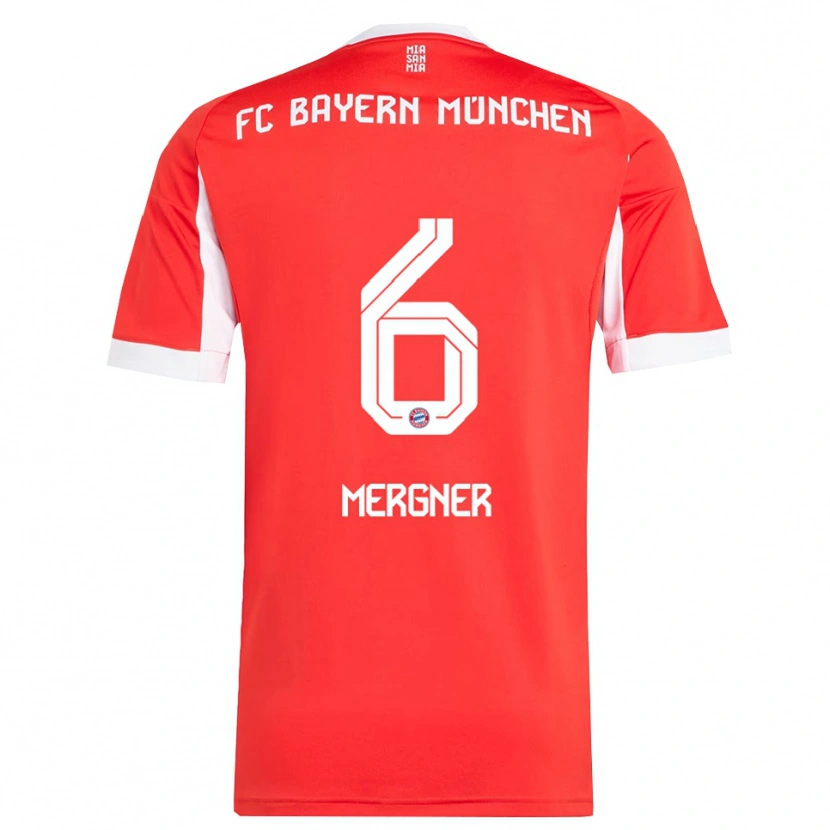 Danxen Børn Max Mergner #6 Rød Hvid Hjemmebane Spillertrøjer 2025/26 Trøje T-Shirt