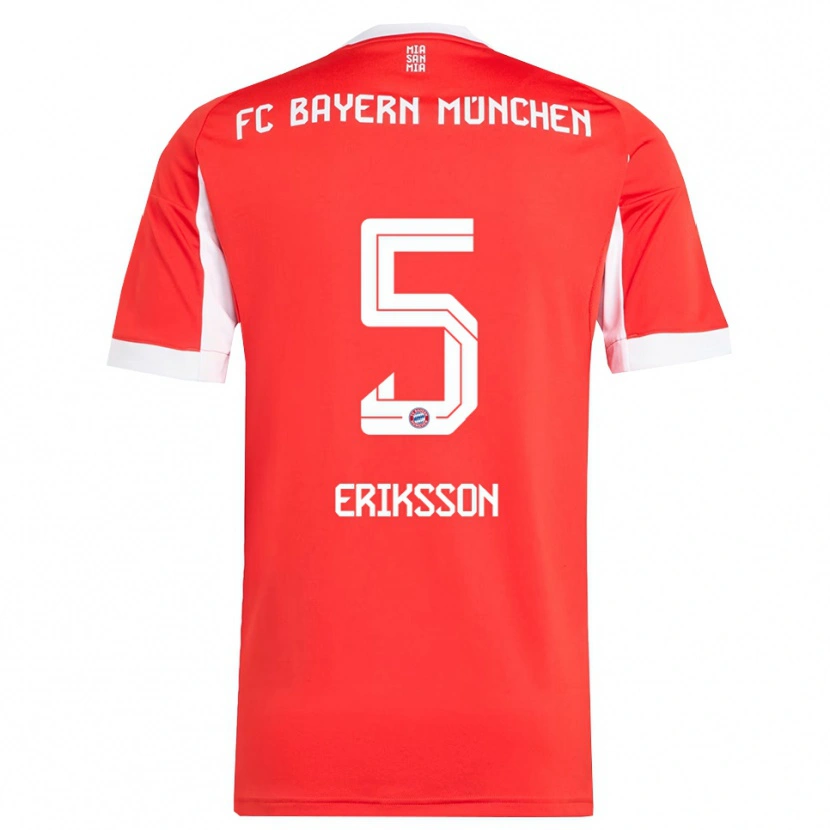 Danxen Børn Magdalena Eriksson #5 Rød Hvid Hjemmebane Spillertrøjer 2025/26 Trøje T-Shirt