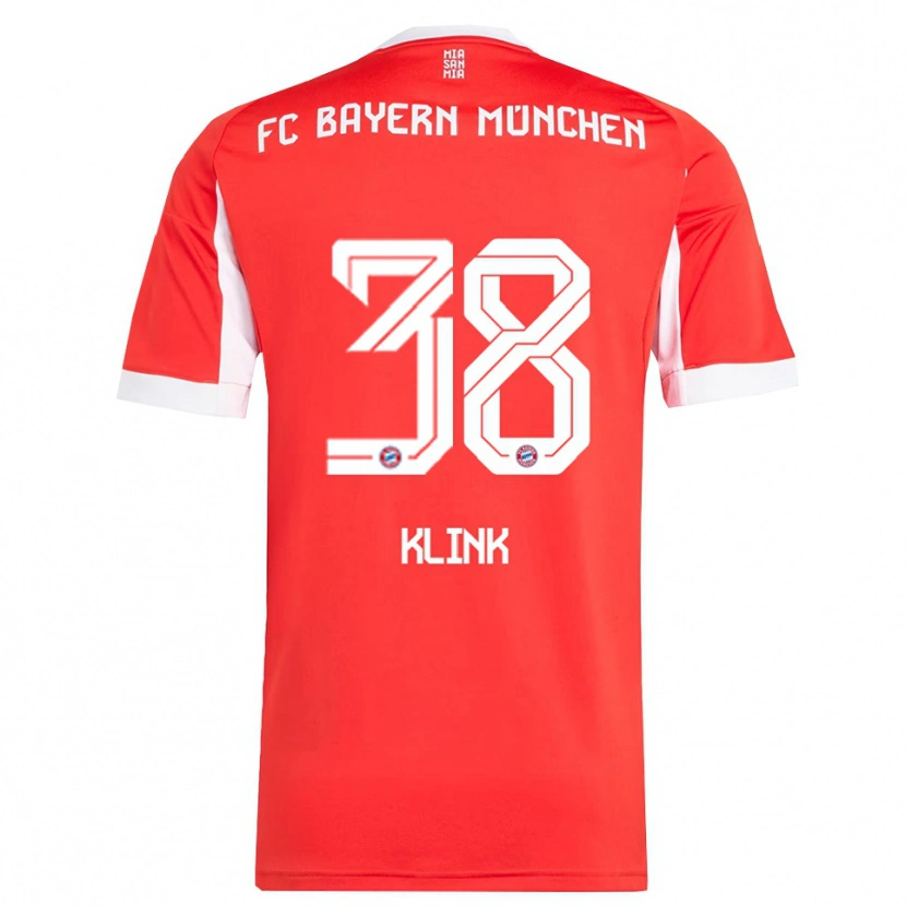 Danxen Børn Anna Klink #38 Rød Hvid Hjemmebane Spillertrøjer 2025/26 Trøje T-Shirt