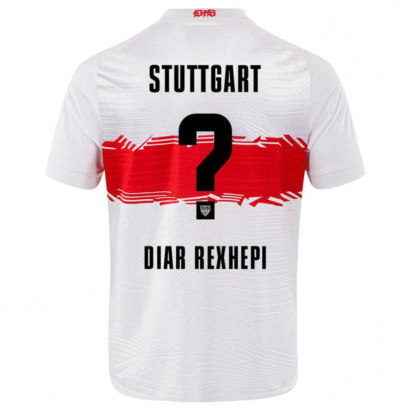 Danxen Børn Diar Rexhepi #0 Hvid Rød Hjemmebane Spillertrøjer 2025/26 Trøje T-Shirt