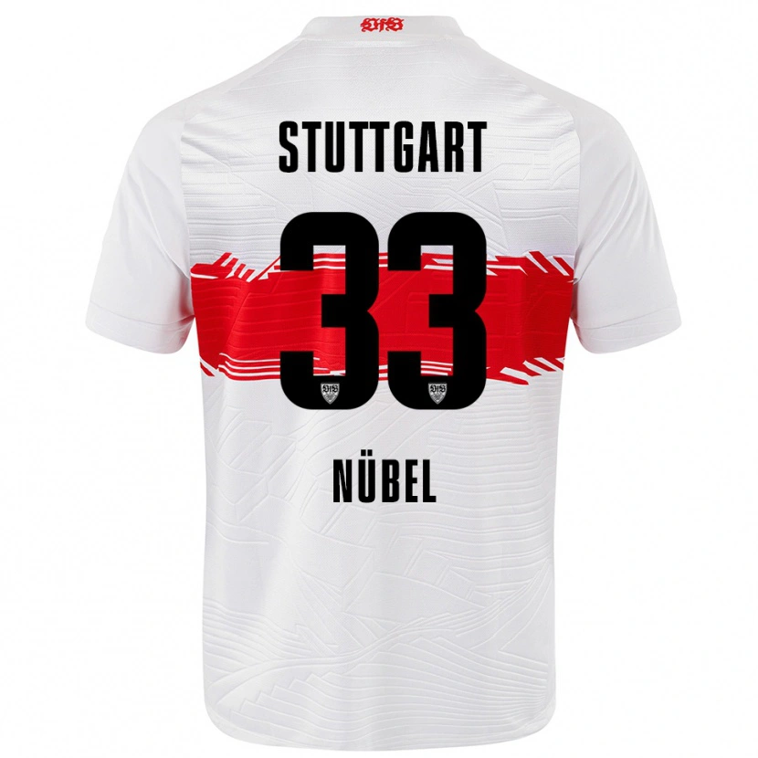 Danxen Børn Alexander Nübel #33 Hvid Rød Hjemmebane Spillertrøjer 2025/26 Trøje T-Shirt