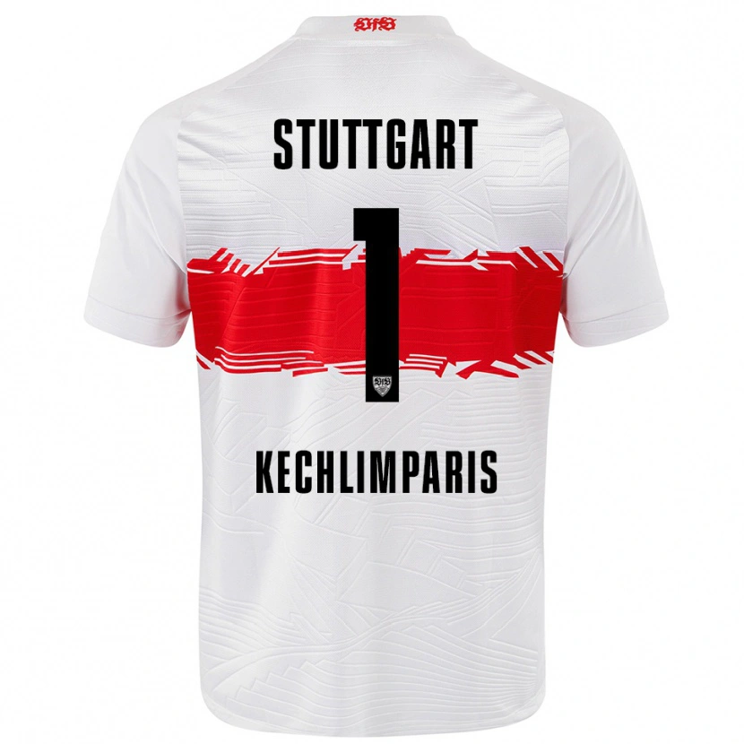 Danxen Børn Ioannis Kechlimparis #1 Hvid Rød Hjemmebane Spillertrøjer 2025/26 Trøje T-Shirt