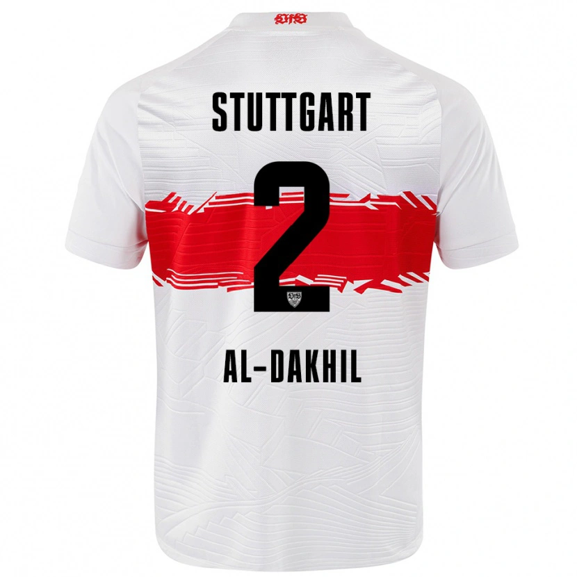 Danxen Børn Ameen Al-Dakhil #2 Hvid Rød Hjemmebane Spillertrøjer 2025/26 Trøje T-Shirt