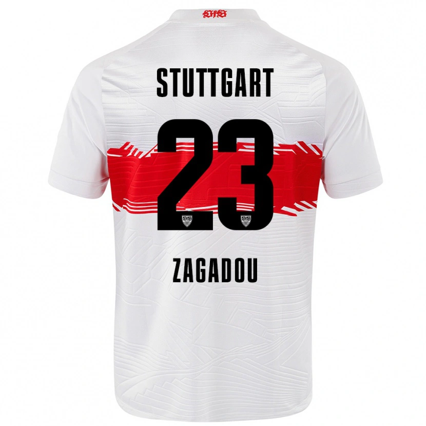 Danxen Børn Dan-Axel Zagadou #23 Hvid Rød Hjemmebane Spillertrøjer 2025/26 Trøje T-Shirt