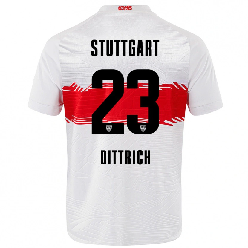 Danxen Børn Robin Dittrich #23 Hvid Rød Hjemmebane Spillertrøjer 2025/26 Trøje T-Shirt