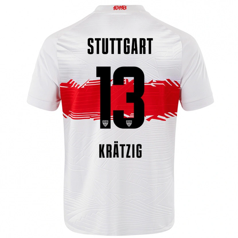 Danxen Børn Frans Krätzig #13 Hvid Rød Hjemmebane Spillertrøjer 2025/26 Trøje T-Shirt