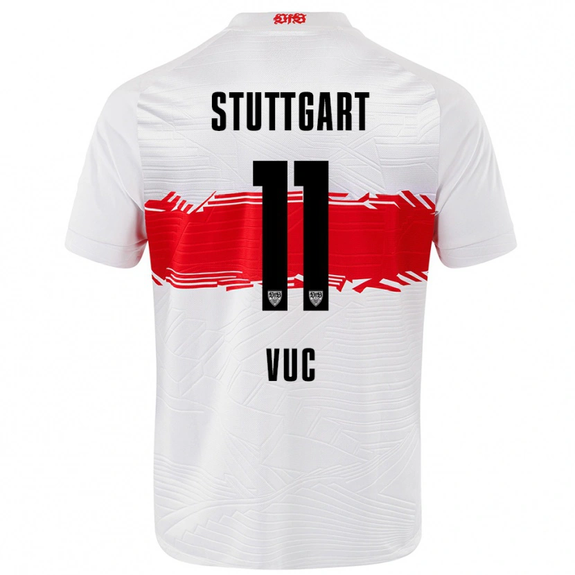 Danxen Børn Patrick Vuc #11 Hvid Rød Hjemmebane Spillertrøjer 2025/26 Trøje T-Shirt