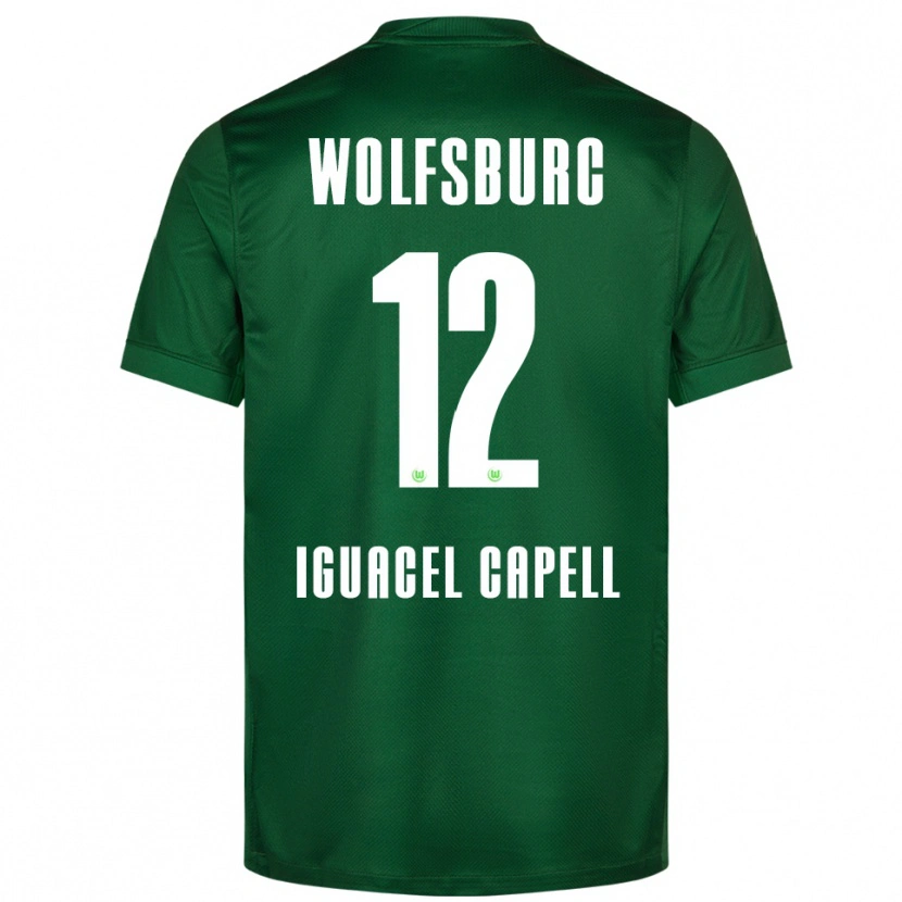 Danxen Børn Diego Iguacel Capell #12 Grøn Hvid Hjemmebane Spillertrøjer 2025/26 Trøje T-Shirt