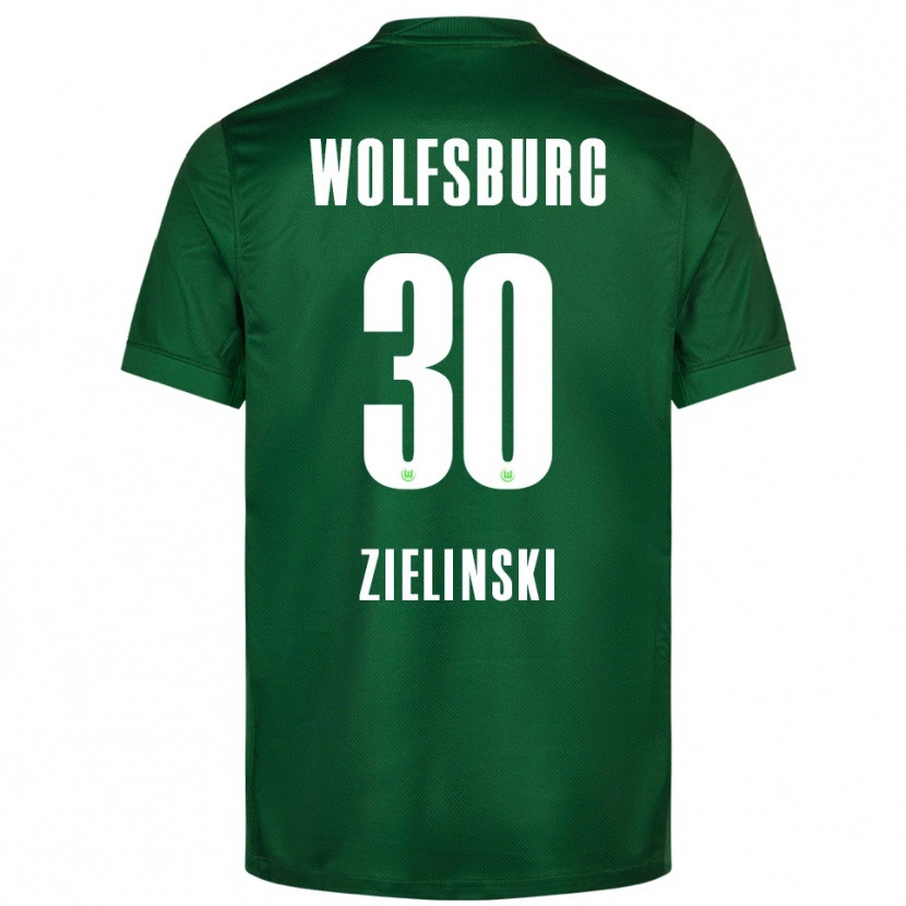 Danxen Børn Jakub Zielinski #30 Grøn Hvid Hjemmebane Spillertrøjer 2025/26 Trøje T-Shirt