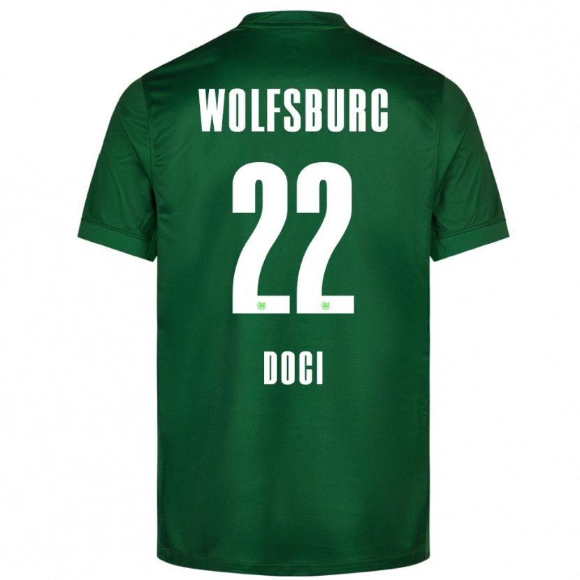 Danxen Børn Adrian Doci #22 Grøn Hvid Hjemmebane Spillertrøjer 2025/26 Trøje T-Shirt