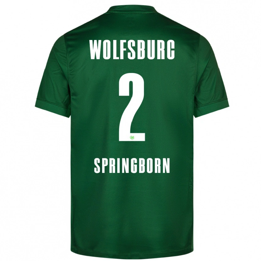 Danxen Børn Noah Springborn #2 Grøn Hvid Hjemmebane Spillertrøjer 2025/26 Trøje T-Shirt