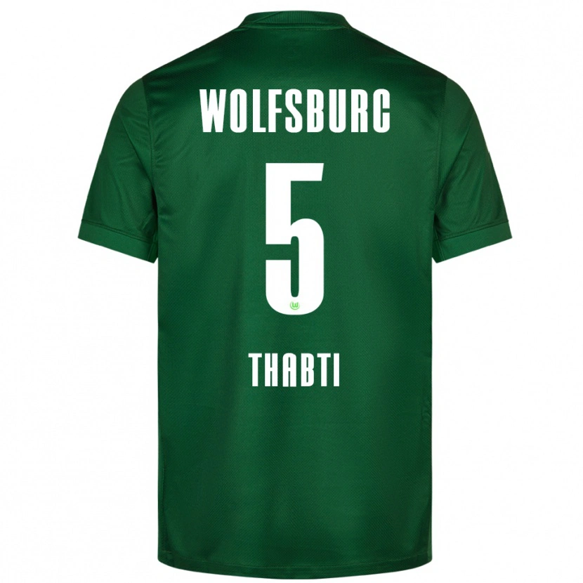 Danxen Børn Mohamed Thabti #5 Grøn Hvid Hjemmebane Spillertrøjer 2025/26 Trøje T-Shirt