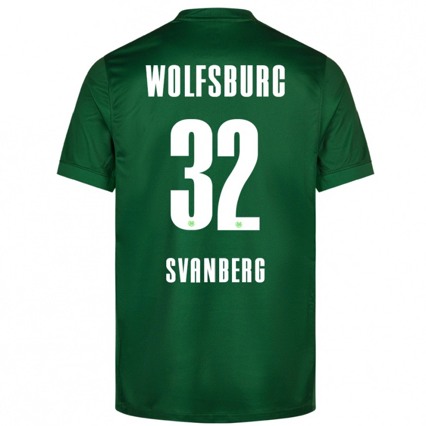 Danxen Børn Mattias Svanberg #32 Grøn Hvid Hjemmebane Spillertrøjer 2025/26 Trøje T-Shirt