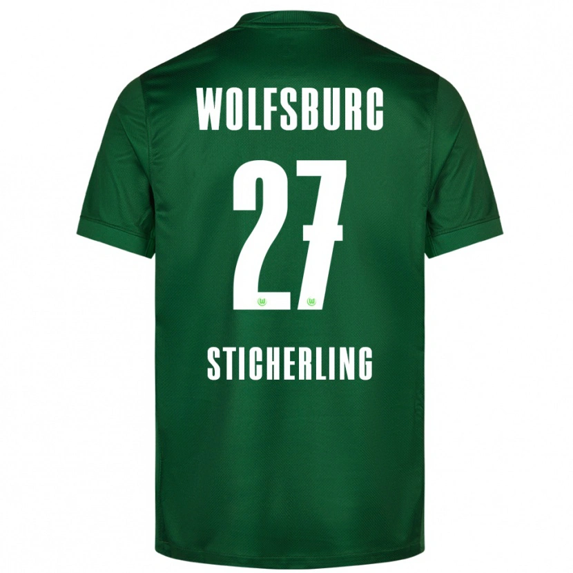 Danxen Børn Carl-Anton Sticherling #27 Grøn Hvid Hjemmebane Spillertrøjer 2025/26 Trøje T-Shirt