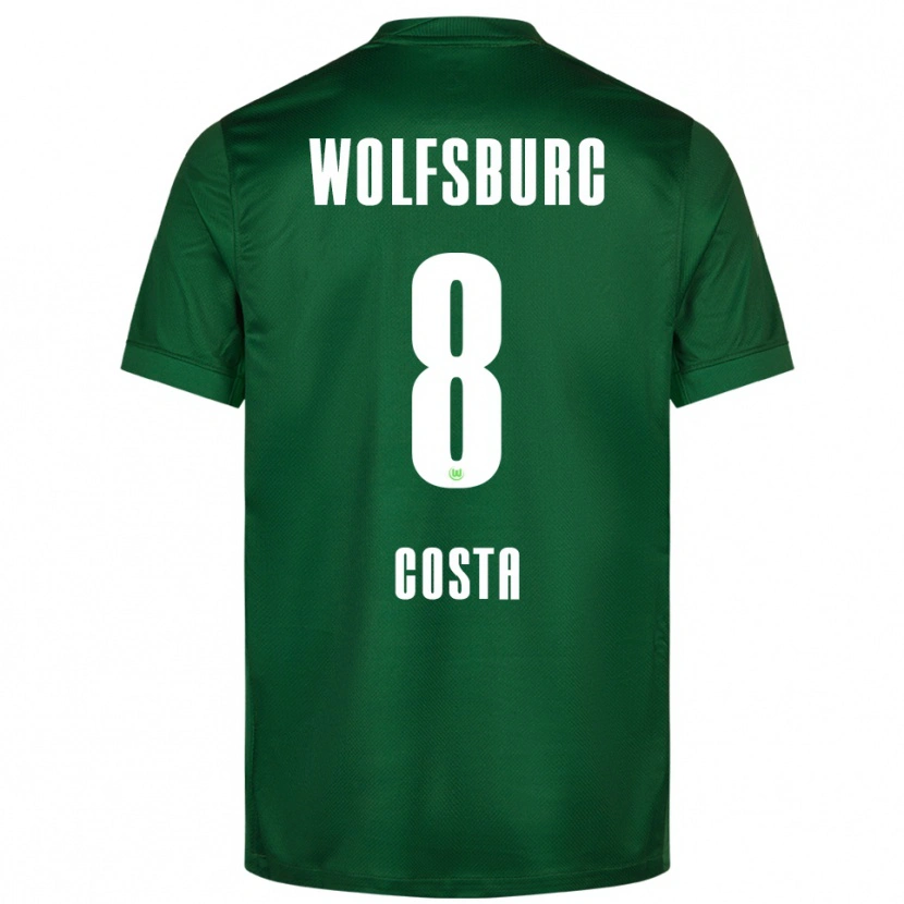 Danxen Børn Jesse Costa #8 Grøn Hvid Hjemmebane Spillertrøjer 2025/26 Trøje T-Shirt
