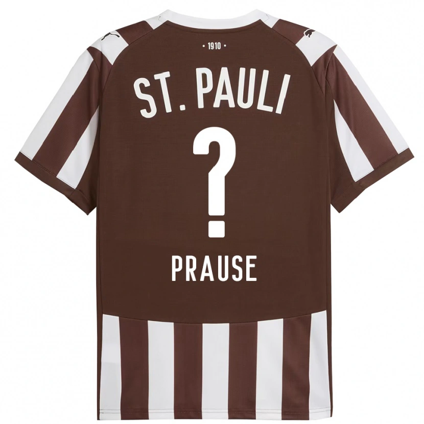 Danxen Børn Sebastian Prause #0 Kaffe Hvid Hjemmebane Spillertrøjer 2025/26 Trøje T-Shirt