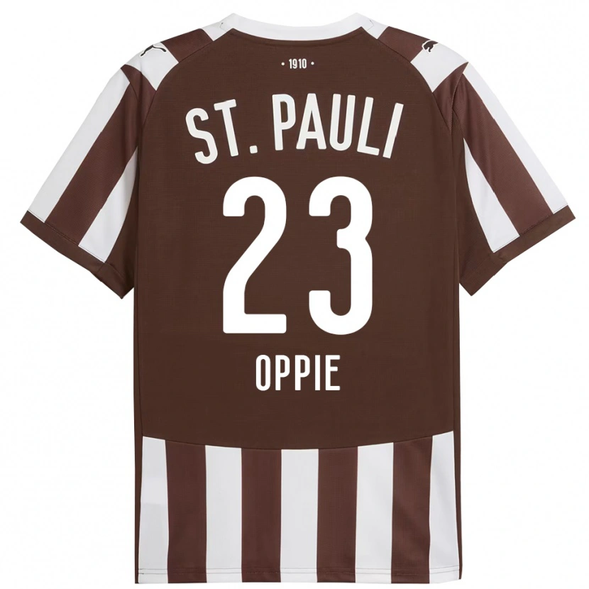 Danxen Børn Louis Oppie #23 Kaffe Hvid Hjemmebane Spillertrøjer 2025/26 Trøje T-Shirt