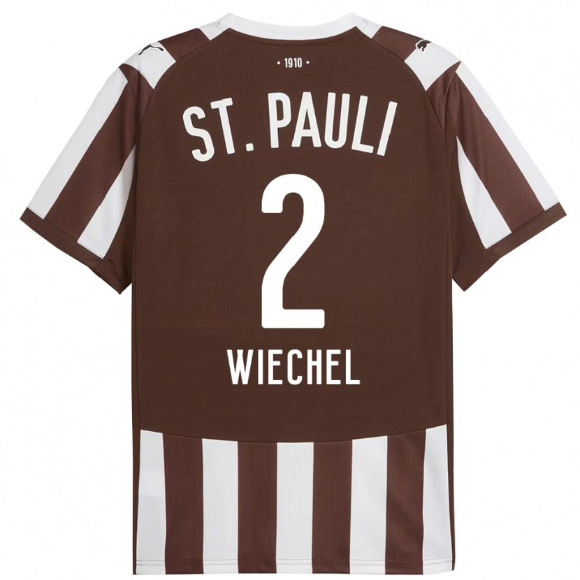 Danxen Børn Jan Wiechel #2 Kaffe Hvid Hjemmebane Spillertrøjer 2025/26 Trøje T-Shirt