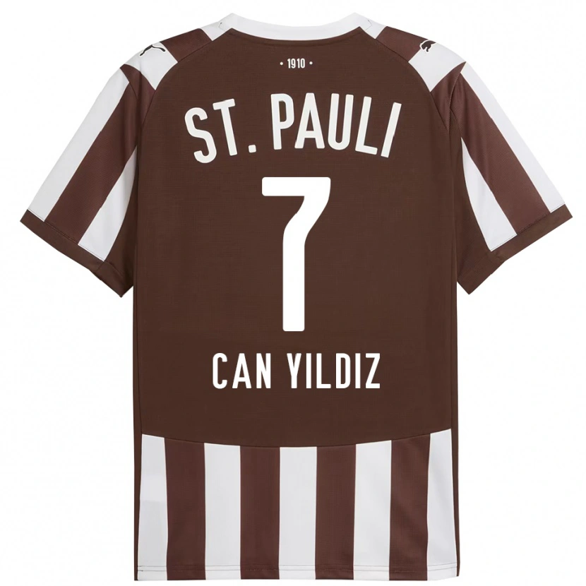 Danxen Børn Emre Can Yildiz #7 Kaffe Hvid Hjemmebane Spillertrøjer 2025/26 Trøje T-Shirt
