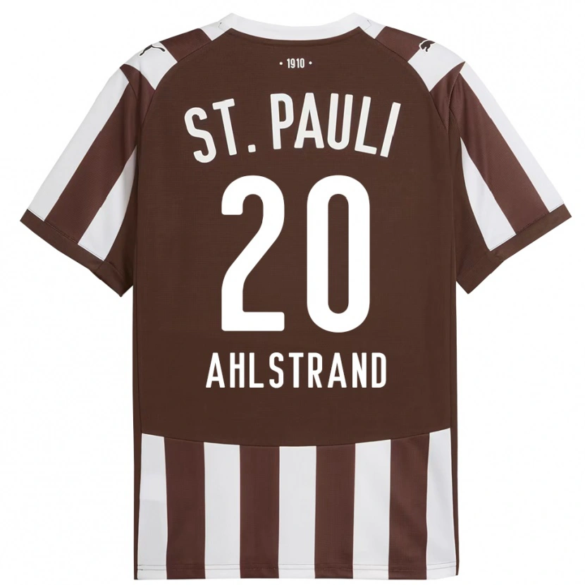 Danxen Børn Erik Ahlstrand #20 Kaffe Hvid Hjemmebane Spillertrøjer 2025/26 Trøje T-Shirt