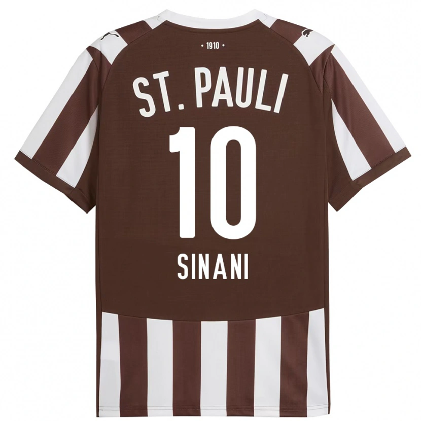 Danxen Børn Danel Sinani #10 Kaffe Hvid Hjemmebane Spillertrøjer 2025/26 Trøje T-Shirt